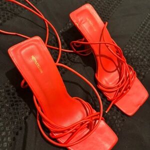 PrettyLittleThing Bold Red Strappy Heels